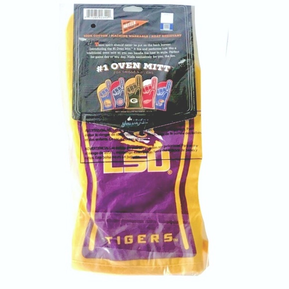 NWT LSU #1 Fan Quilted Oven Mitt Oversized Heat Resistant Grillmaster - Picture 6 of 11
